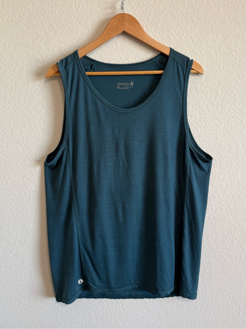 Smartwool Men's Active Ultralite Tank Performance Sleeveless Shirt Teal Blue LG